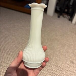 Vintage Milk Glass Rounded Vase